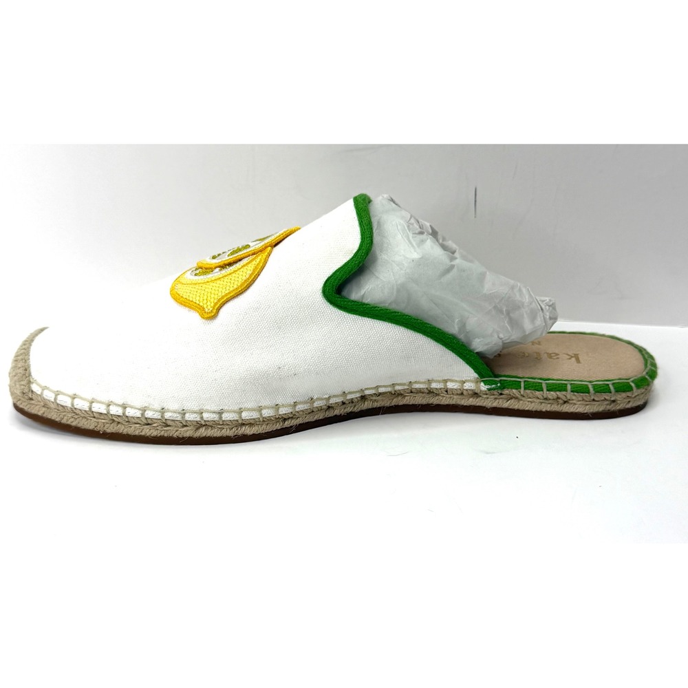 Kate Spade New York Azura Lemons Espadrille Mules White/Green Size 11B NWT/BOX - Picture 3 of 8